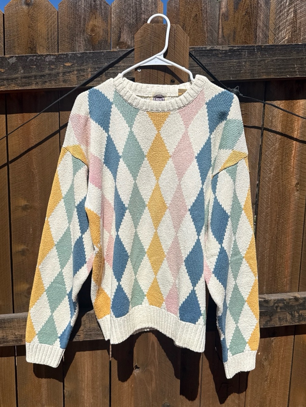 Vintage Saks Fifth Avenue 90s Pastel Silk and Cotton Sweater